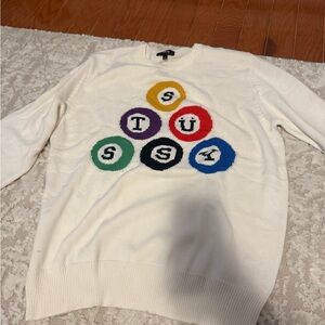 White Graphic Sweater